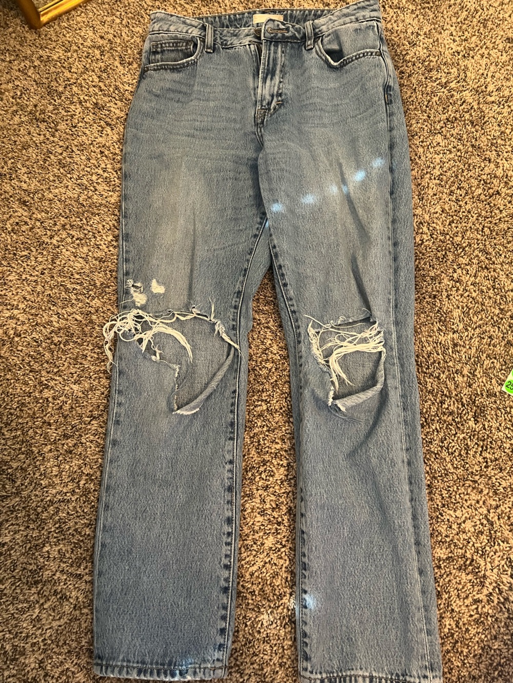 Altar’d State Light Blue Distressed Straight-Leg Jeans